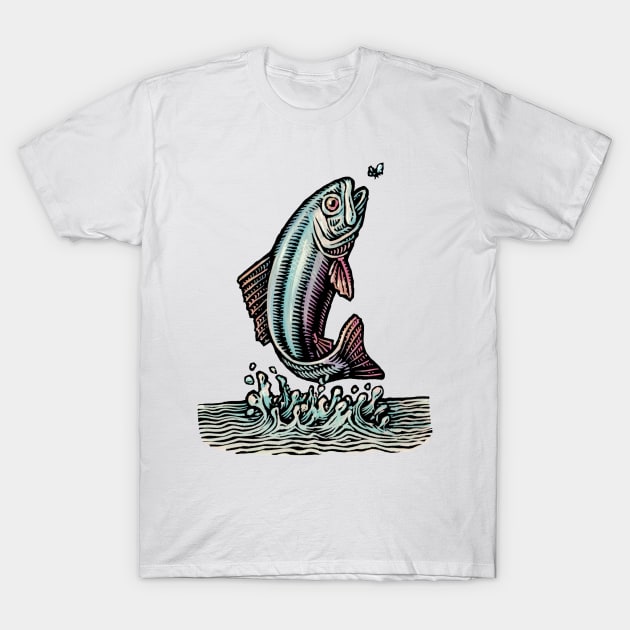 Jumping Trout T-Shirt by Lisa Haney